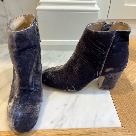 Zara velvety grey blue booties - size 39 - Picture 3 of 4